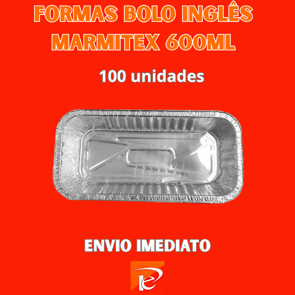 100 Formas Bolo Inglês Marmitex 600ml Alumínio Thermoprat Descartável Festa Lanche Refeição