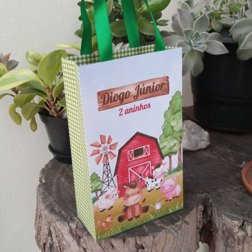 Sacolinha surpresa Fazendinha Personalizados/Lembrancinhas/Festa infantil/Aniversário/Sacola