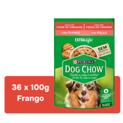 Pack Dog Chow Ração Úmida Adultos Frango com 36 Sachês 100g
