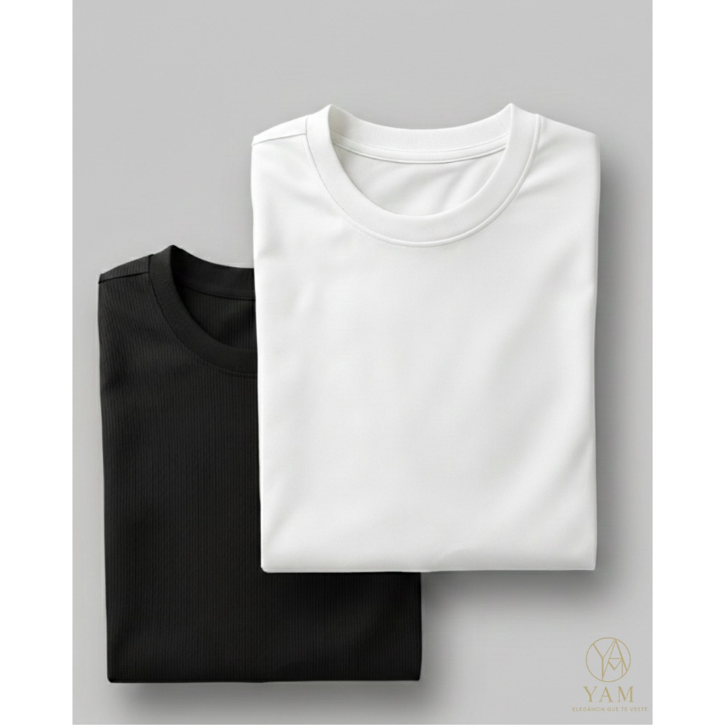 Kit 2 Camisetas Oversized Masculina Preta e Branca Algodao Premium em Oferta na Shopee