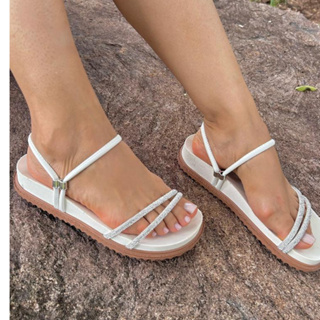 Sandália Papete de brilho Sandálias feminina elegante strass papetes feminina em Oferta na Shopee