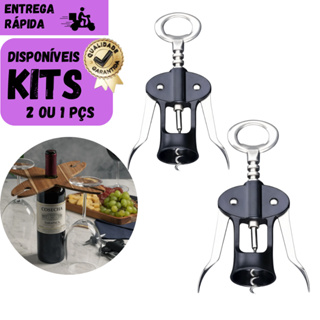 Kits 2 ou 1 Saca-Rolha com Abridor de Garrafa 2 em 1  Utensílio Prático para Vinhos e Bebidas SQ em Oferta na Shopee