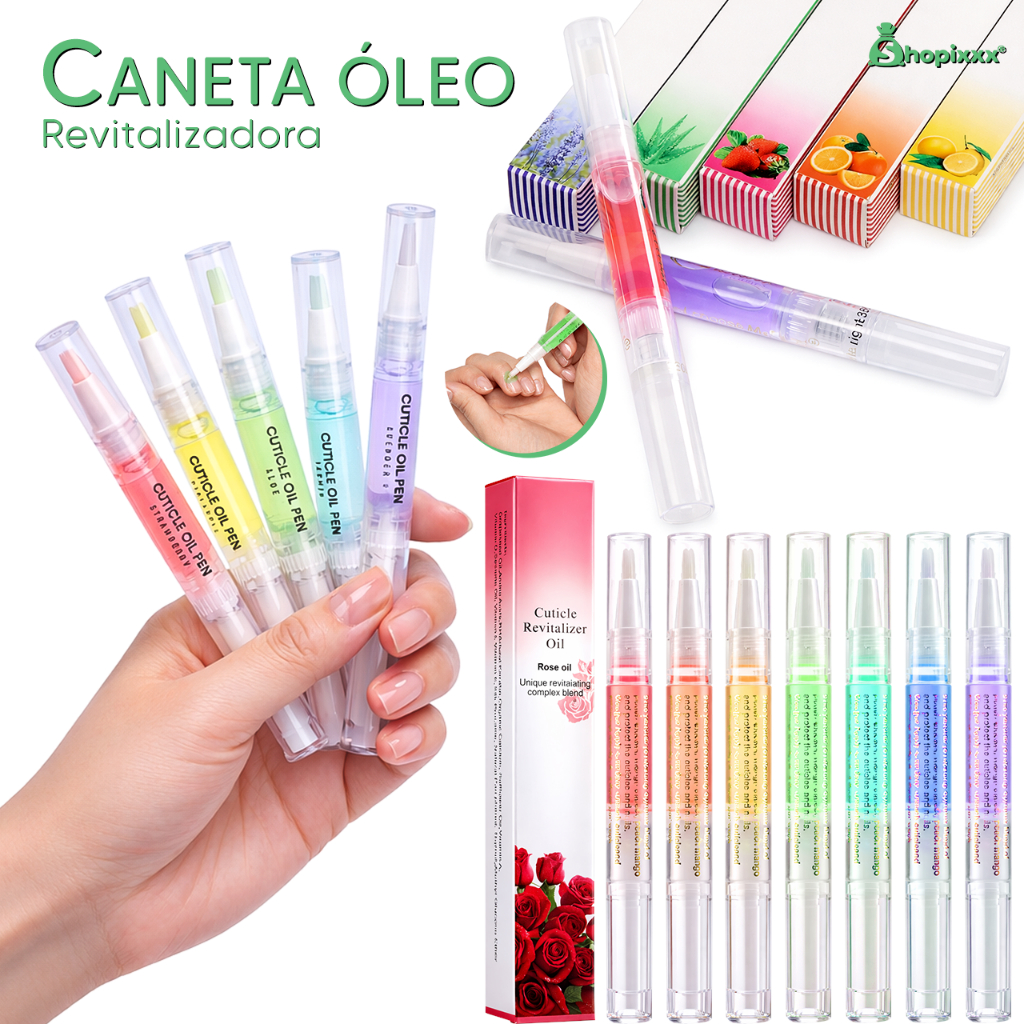 Kit 24 Caneta Óleo Hidratante 12, 6 ou 3 Cutículas Revitalizador De Unha Sabor Fragrância Flores e Frutas Unhas em Oferta na Shopee