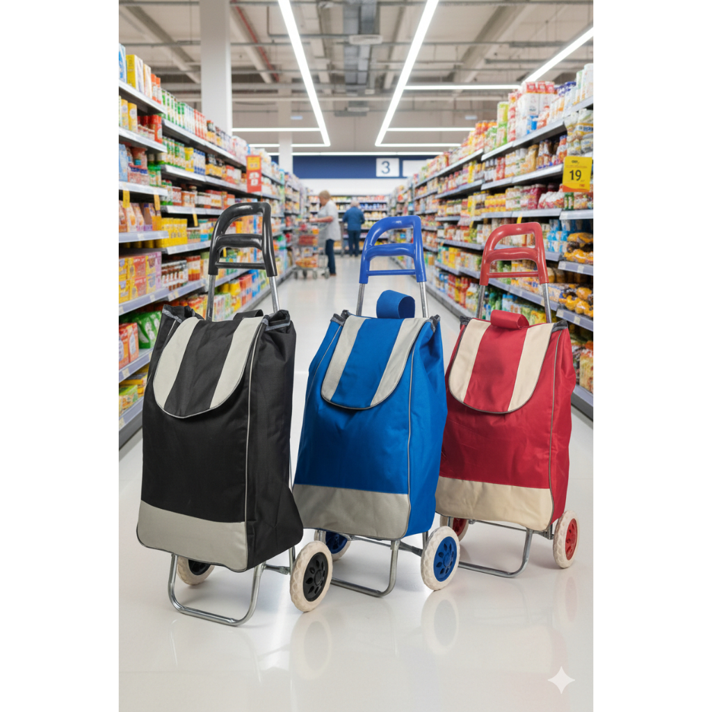 Carrinho De Feira Dobrável Reforçado Com Bolsa Impermeável Rodinha Resistente Compra Sortido