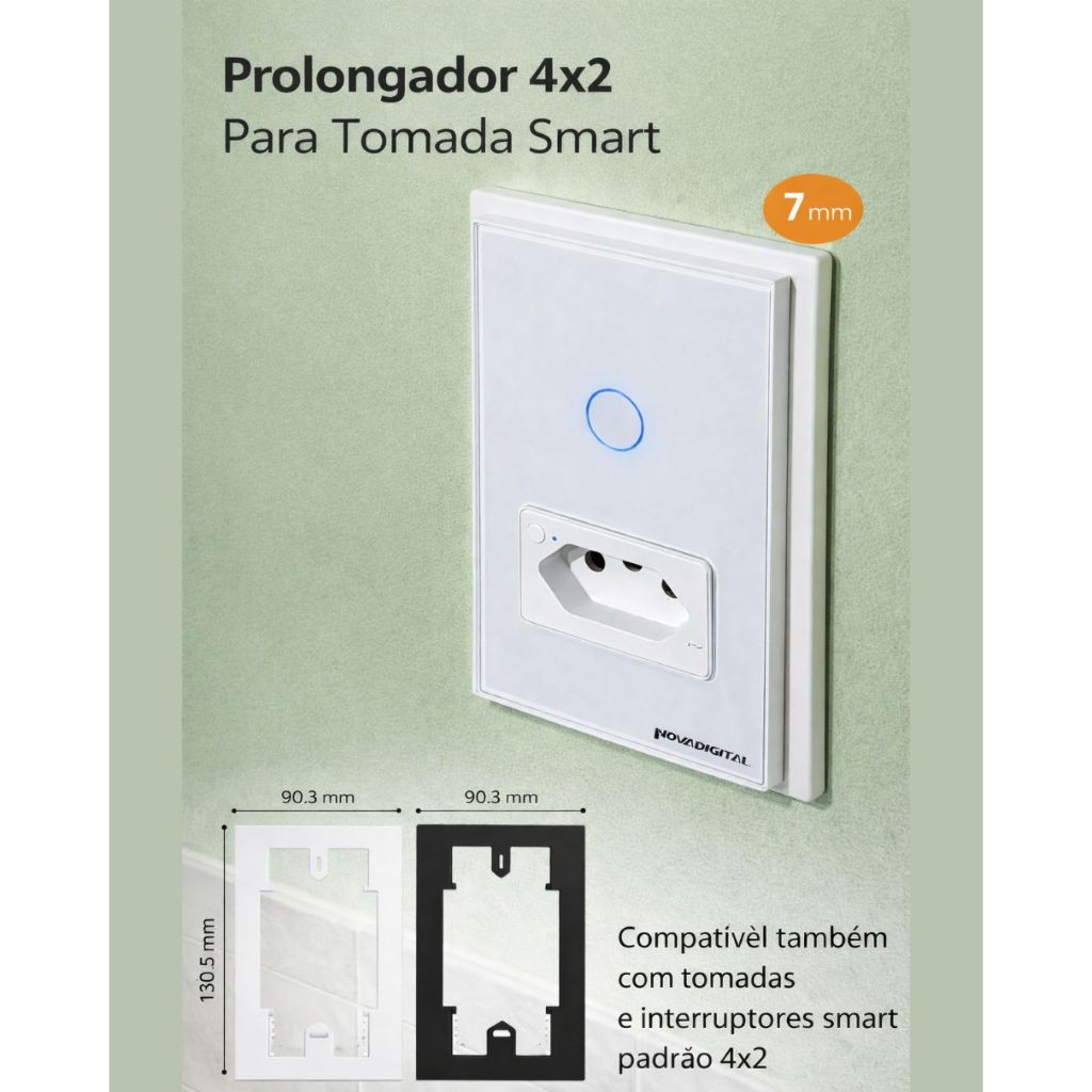 Prolongador Tomada Smart 4×2 – Corrige Caixa Funda e Melhora o Acabamento — R$ 13,44 em Shopee