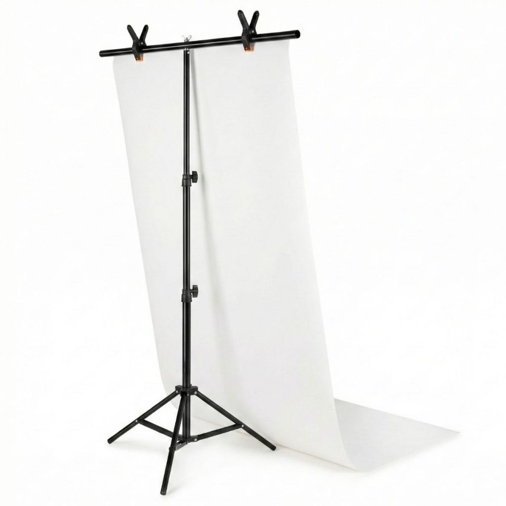 Suporte T para Fundo Infinito de PVC ou Tecido 68cmx2m TPFoto com Grampos Clamp