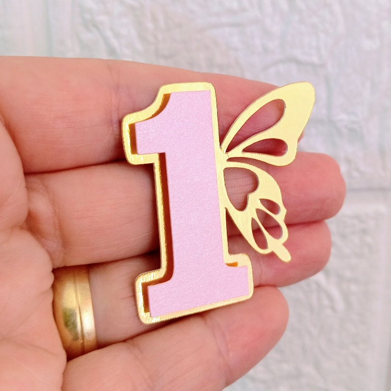Kit de Aplique de Número Borboleta em Papel Lamicote e Papel Perolado (20 ou 40 unidades) / Jardim das Borboletas em Oferta na Shopee