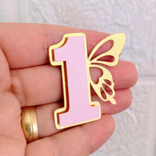 Kit de Aplique de Número Borboleta em Papel Lamicote e Papel Perolado (20 ou 40 unidades) / Jardim das Borboletas em Oferta na Shopee