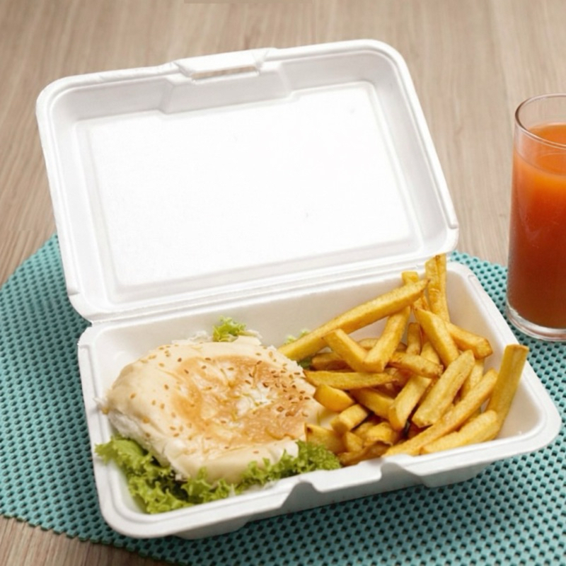 Kit 10/25/50 Embalagem Isopor TH101 Lancheira Lanche Hambúrguer Hot Dog Estojo para Batata Frita