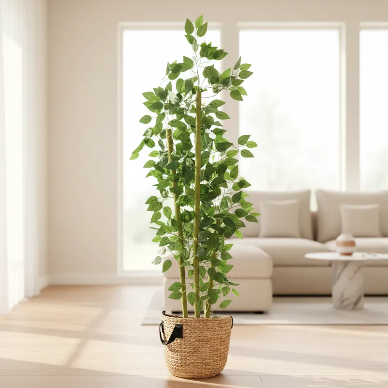 Planta Artificial Bambu Mosso Decoração em Oferta na Shopee