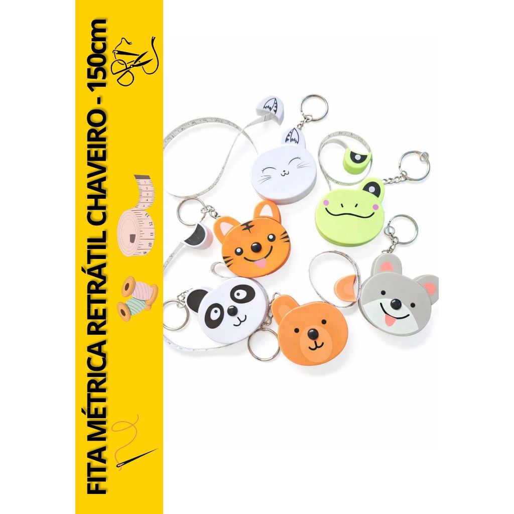 Fita Métrica Retrátil em Chaveiro de Bichinhos e Animais 150cm em Oferta na Shopee