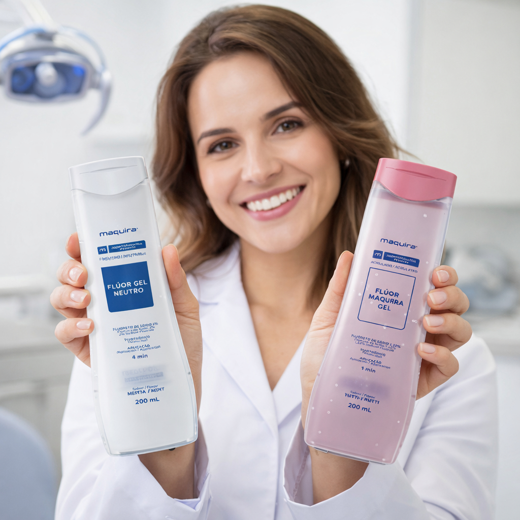 Flúor em gel Odontológico sabor tuti fruti ou menta Maquira -  prevenção a cárie dentária