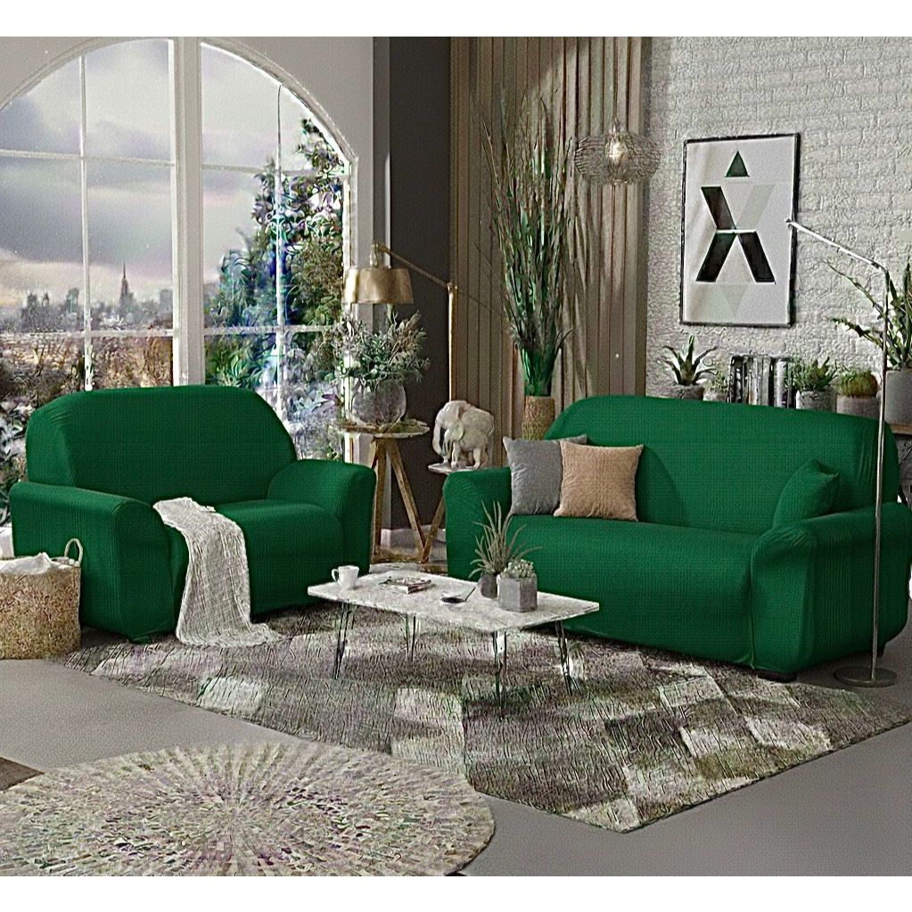 Capa de sofá ligadinha lisa Kit 2 e 3 lugares malha gel 100% poliéster em Oferta na Shopee