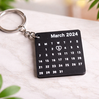 Chaveiro Calendário Personalizado com Data Especial | Impressão 3D em PLA | Presente Romântico