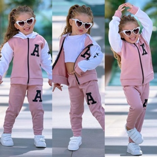 Conjunto Infantil De Moletom feminino Roupa de Frio com capuz de menina kit 2 Peças em Oferta na Shopee