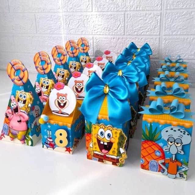 Kit Festa Caixinhas Personalizadas Bob Esponja(PEGUE E MONTE)Lembracinhas de Aniversário