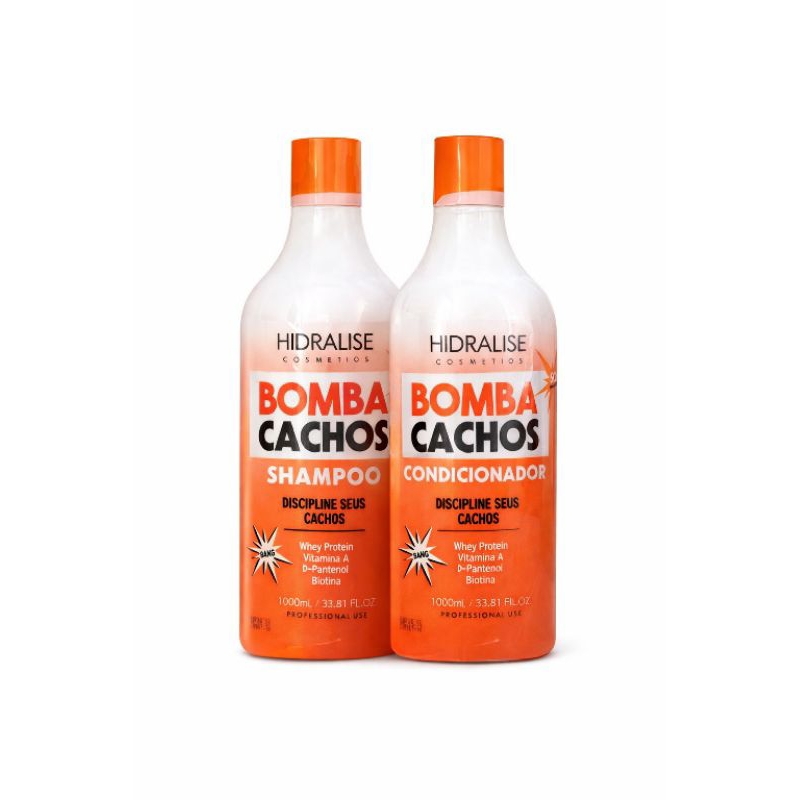 Kit Shampoo + Condicionador 1L BOMBA CACHOS HIDRALESE - Crescimento e Definição para Cabelos Cacheados e Crespos