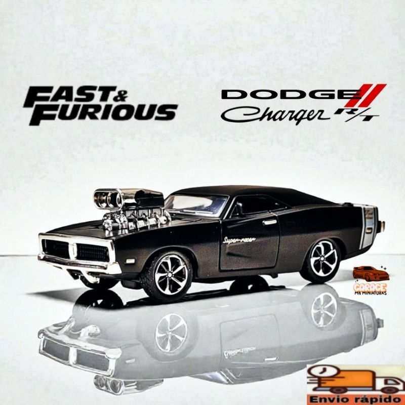 Miniatura de Ferro Velozes e Furiosos Dodge Charger Fricção Coleção Metal