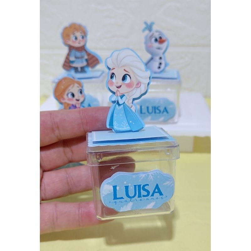 Aplique 3D Personalizado Frozen para Caixinha Acrílica 5x5 – Lembrancinha Festa Infantil/ festa frozen
