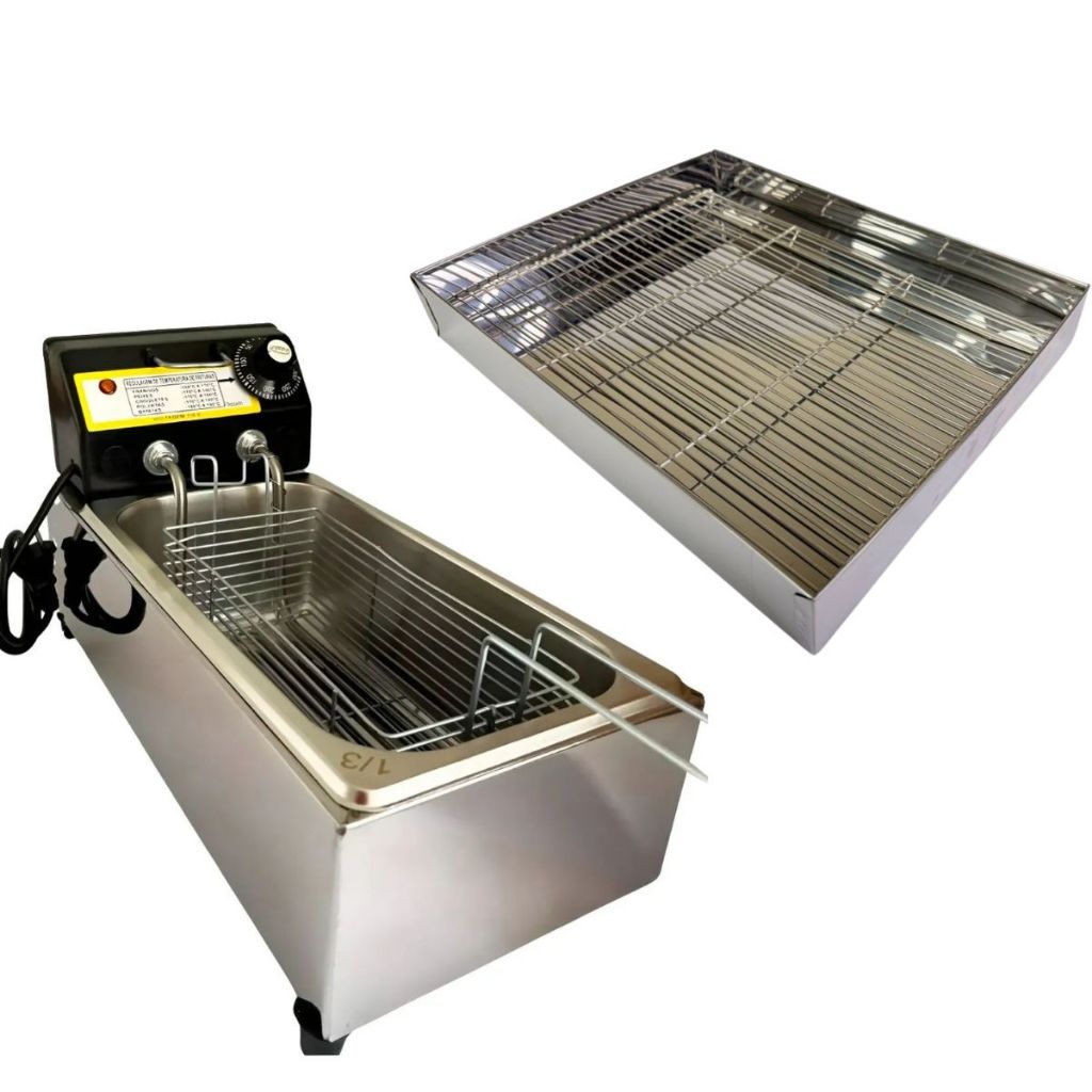 Kit Fritadeira Elétrica 3,5L 220V + Escorredor de Óleo Inox