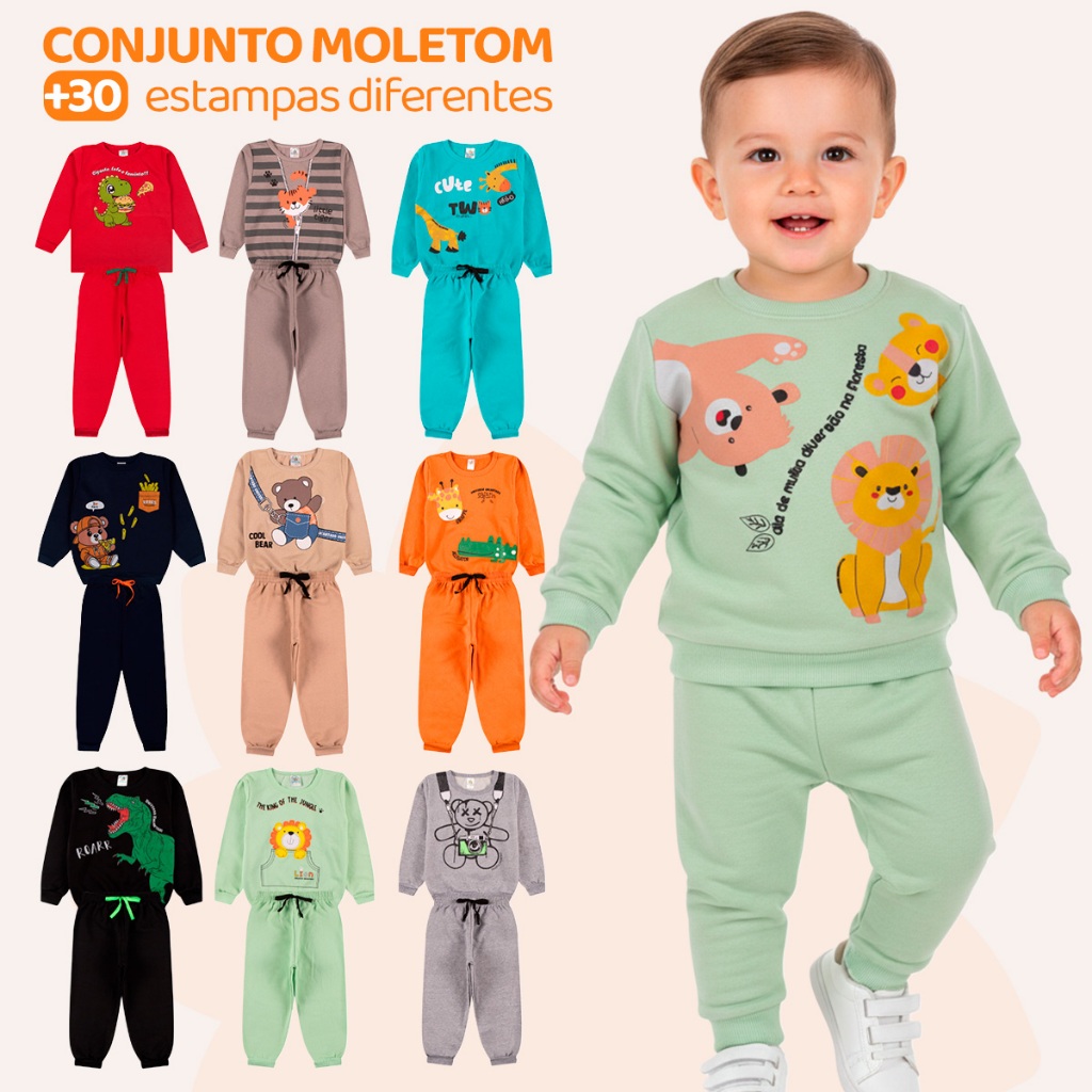 Kit Sortido 4 ou 2 Peças Moletom Roupa De Bebê Menino Infantil Inverno, Moletom para Bebês de Frio Infantil Masculino em Oferta na Shopee
