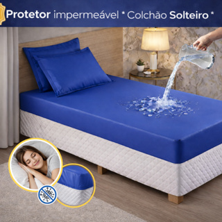 Capa Protetor Colchão Impermeável Elástico Cama Solteiro Hospitalar Antialérgico Ajustável em Oferta na Shopee