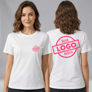 Blusa Baby Look Feminina 100% Algodão Personalizada Sua logo Marca Uniforme Para Empresa Chá de Bebê em Oferta na Shopee