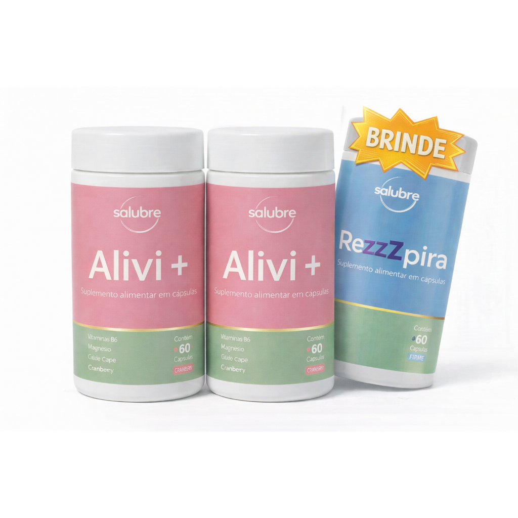 2 Alívio da TPM e Menopausa + Melatonina Qualidade do Sono 30Cáps Cada Suplemento Alimentar