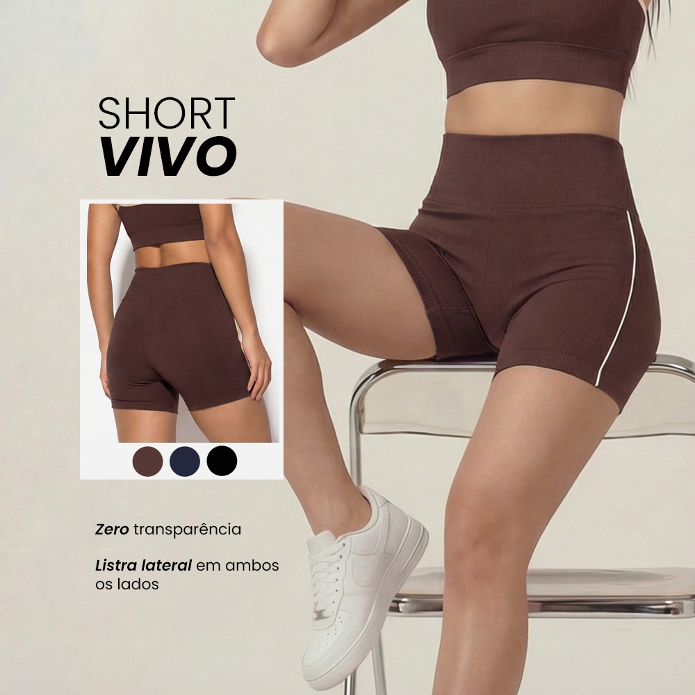 Short Fitness Feminino Cintura Alta Zero Transparência - Academia, Corrida, Treino e Conforto em Oferta na Shopee