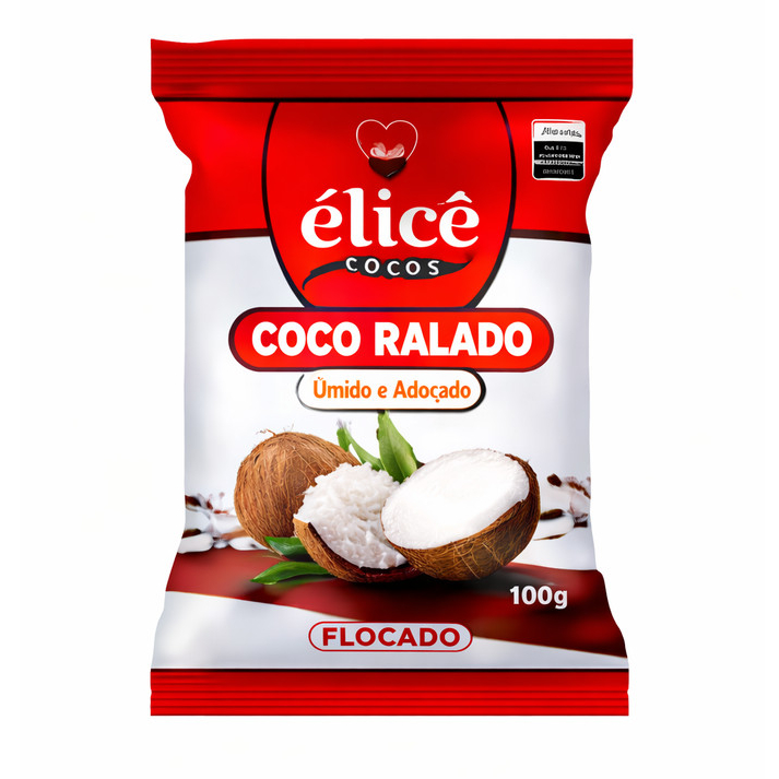 Coco Flocado Adoçado 100g - Élicê em Oferta na Shopee