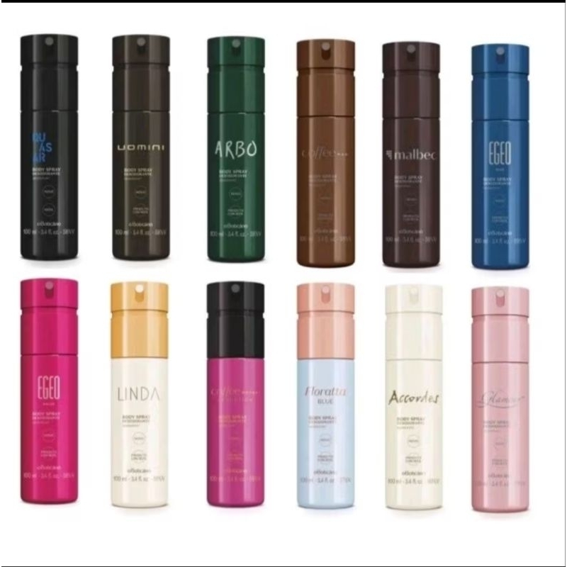 Body Spray Desodorante FEMININO OU MASCULINO Boticario 100ml (ESCOLHA O SEU FAVORITO)