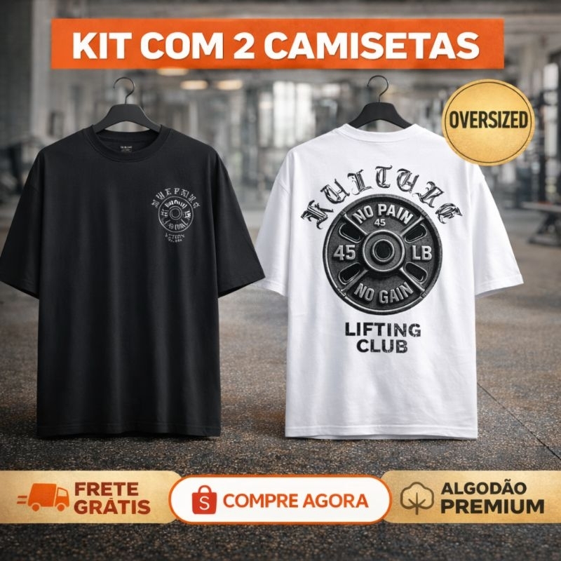 Camiseta Oversized Camisa Maromba Academia Personal Bodybuilder Treino No Pain No Gain Streetwear Casual Unissex