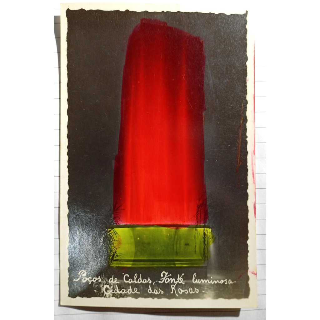 Cartão‑Postal Antigo – Poços de Caldas – Fonte Luminosa (Cidade das Rosas) 3