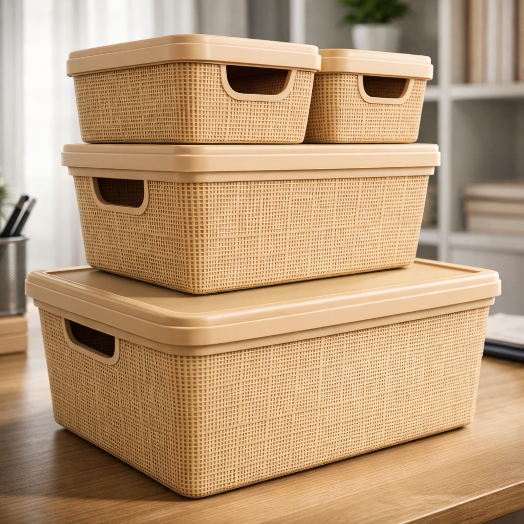 Kit 4 Caixa Organizadora com Tampa Banheiro Escritório Gaveta em Plástico 1,8 L 5 L 15 L em Oferta na Shopee