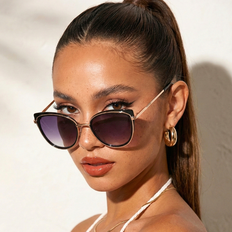 Óculos de Sol Jade Gatinho Armação Premium Vintage Clássico Retrô Blogueira uv400 Feminino em Oferta na Shopee