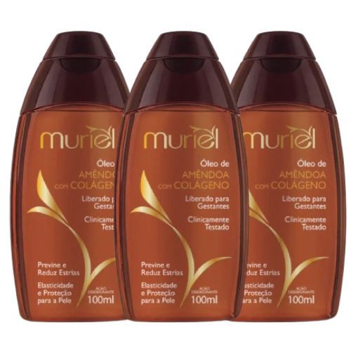 Kit 3 und Óleo Corporal Muriel Amêndoa com Colágeno 100ml em Oferta na Shopee