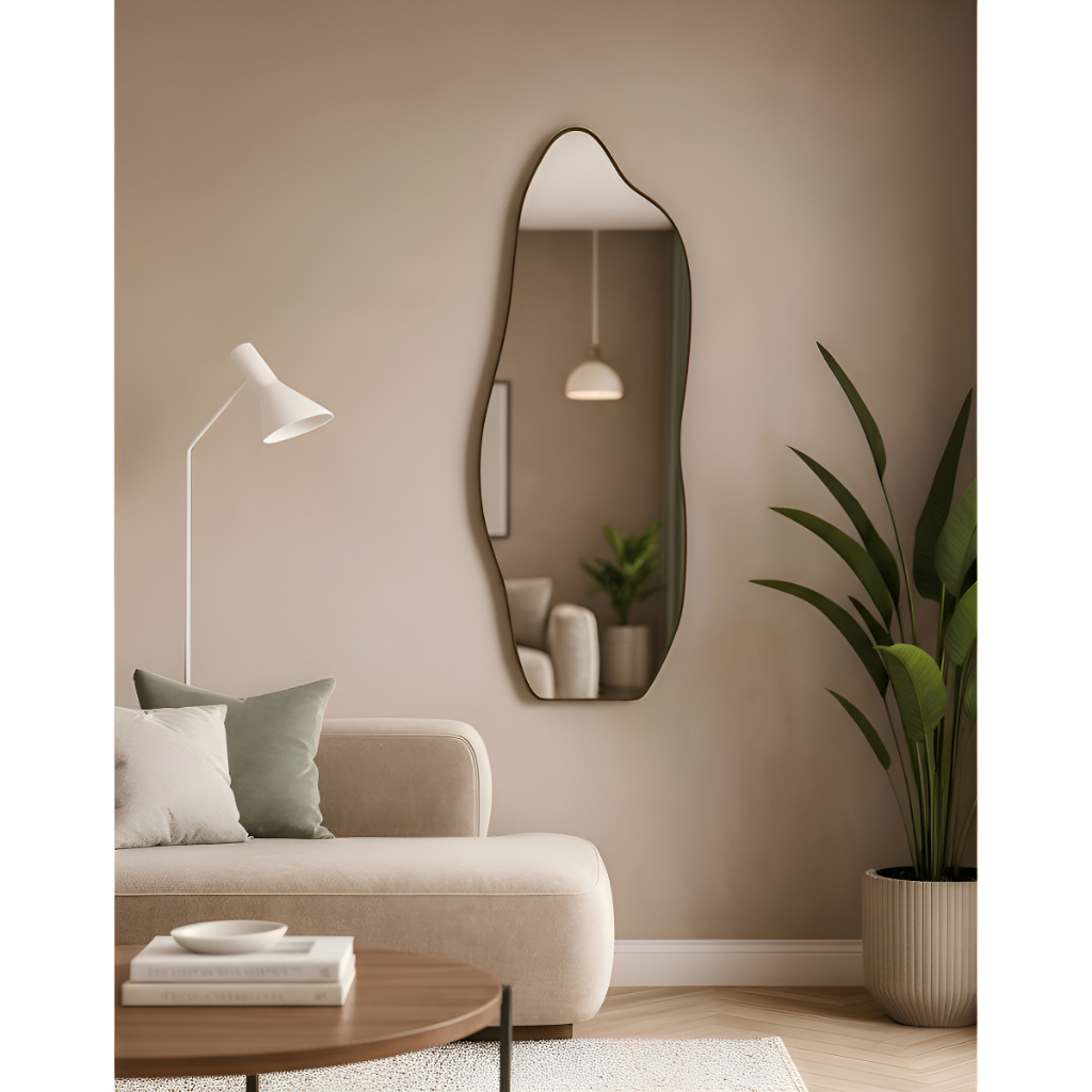 Espelhos Decorativos de Luxo em Couro Orgânico Quarto Corpo Inteiro Design Premi