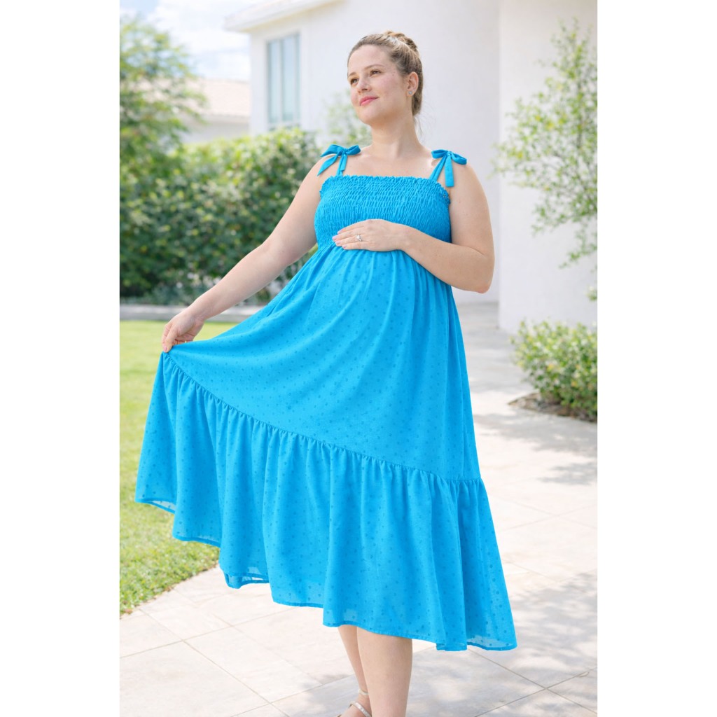 Vestido Midi Plus Size Grávida Gestante Viscolinho Pipoca Alça Ajustável Veste Até O 56 em Oferta na Shopee