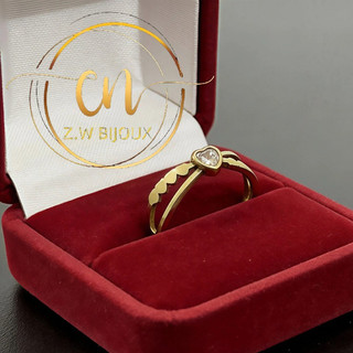 Z.W - Anel Feminino Coração de Zircônia - Aço Inoxidável, Resistente e Elegante