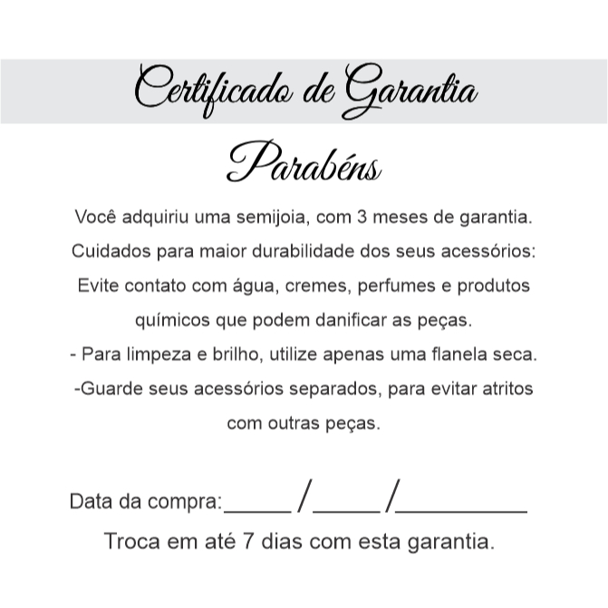 Certificado de Garantia 5x5
