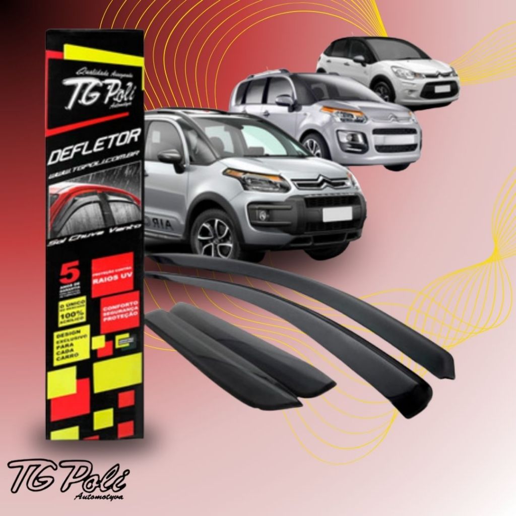 CALHA DE CHUVA AUTO-ADESIVA TG POLI 26.002 - C3 PICASSO 2011/2012 | AIRCROSS 2010/2012 4 PORTAS