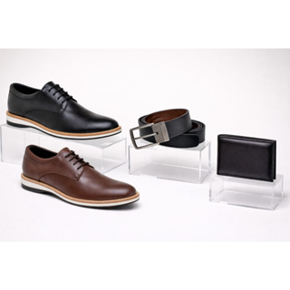 Kit 2 Pares Sapato Casual Masculino Oxford Derby Cinto Carteira Confortavel Sapatenis Couro Social em Oferta na Shopee