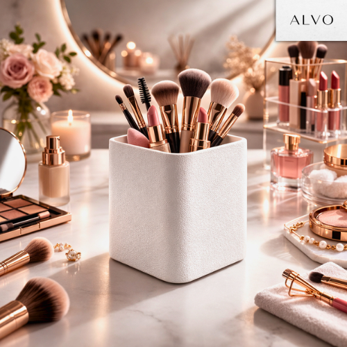 Organizador de Maquiagem Feminino Porta Pincéis Delineador Batom Moderno Penteadeira Skincare Envio de Goiás GO