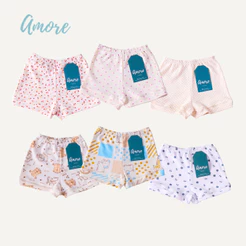 Shorts Bermuda Bebê Amore Estampado Confortável Menina Menino Calor