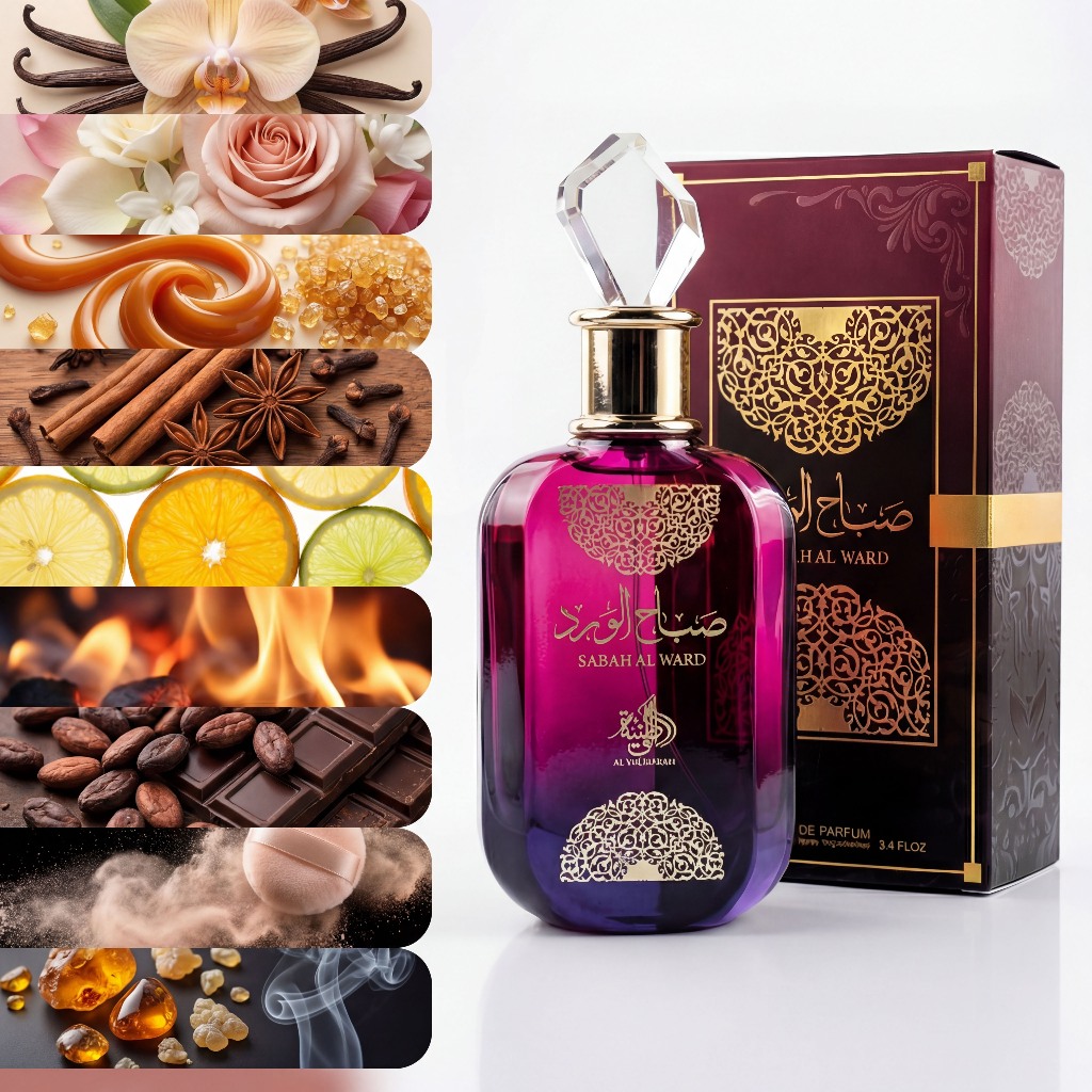 Perfume Feminino ÁRABES SABAH AL WARD 100ML Al Wataniah Eau de Parfum Edp  Fragrância OrientalOriginal