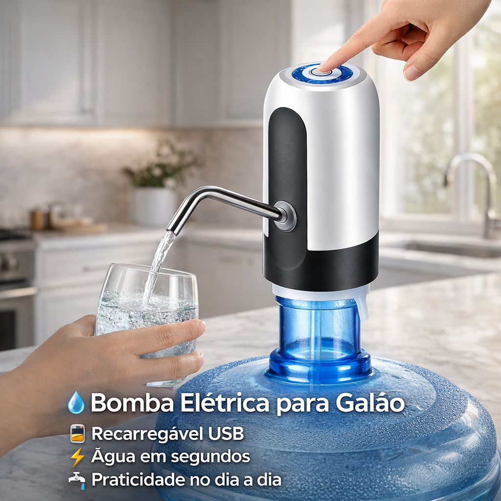 Bomba Elétrica Filtro 20L Para Galão De Água Bebedor Eletrico De Agua Com Carregamento Usb
