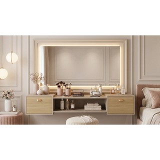 Penteadeira Camarim Verona Saad Joy MakeUp Maquiagem Suspensa closet, Gaveta, Nicho, Divisória, Puxador Concha