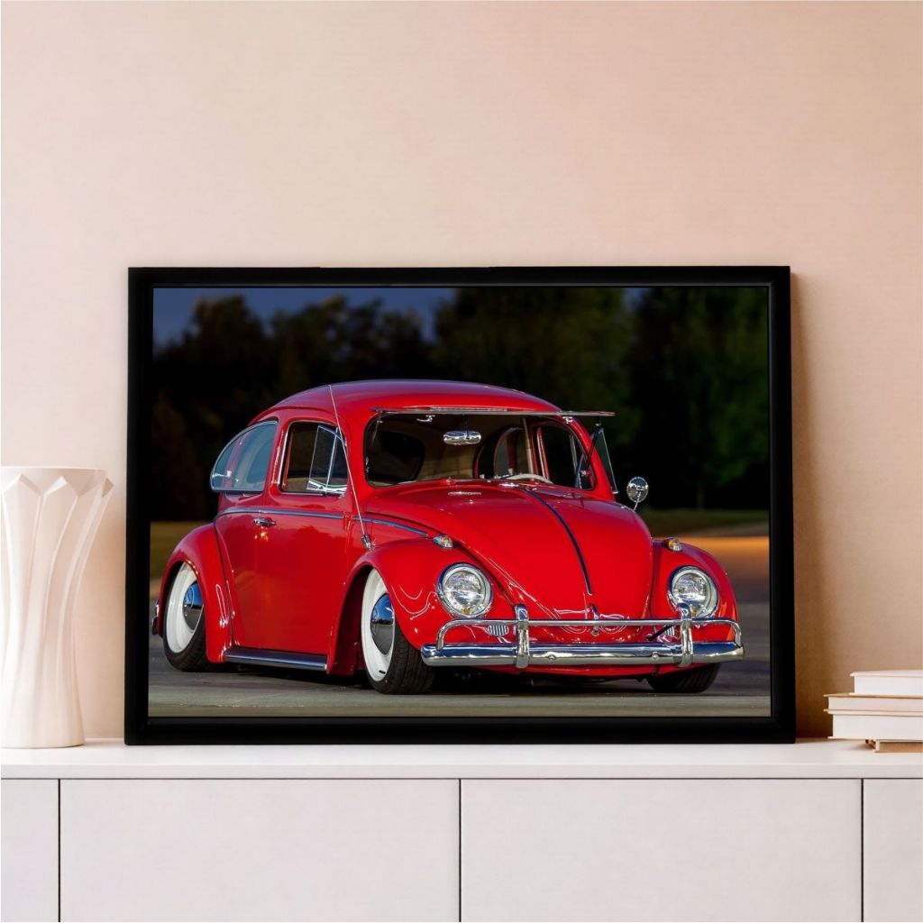 Quadro Decorativo Carro Vintage Fusca Tunado Auto Escola Mecânica Auto Peças Automóveis Quarto Sala Carros