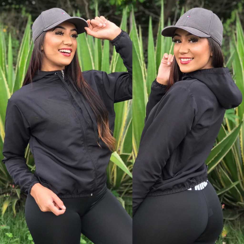 Corta-Vento Feminino Liso Esportivo Casual para Uso Diário em Oferta na Shopee