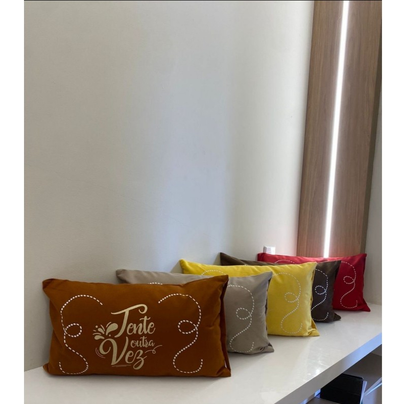 Baguete Almofada  retangular cheia suede 30 cm x50 cm em Oferta na Shopee